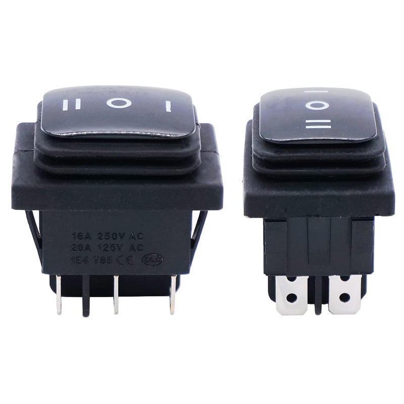 Twidec/2Pcs Waterproof Rocker Toggle Switch 16A 250V 20A 125V AC 6 Pins 3 Position ON/Off/ON DPST Boat Or Car Black KCD4-203N-BK-W - Image 2